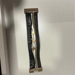 Victoria Emerson black cross 5 strand stacking bracelet